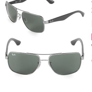 New Ray Ban 60 mm Square sunglasses : Gunmetal